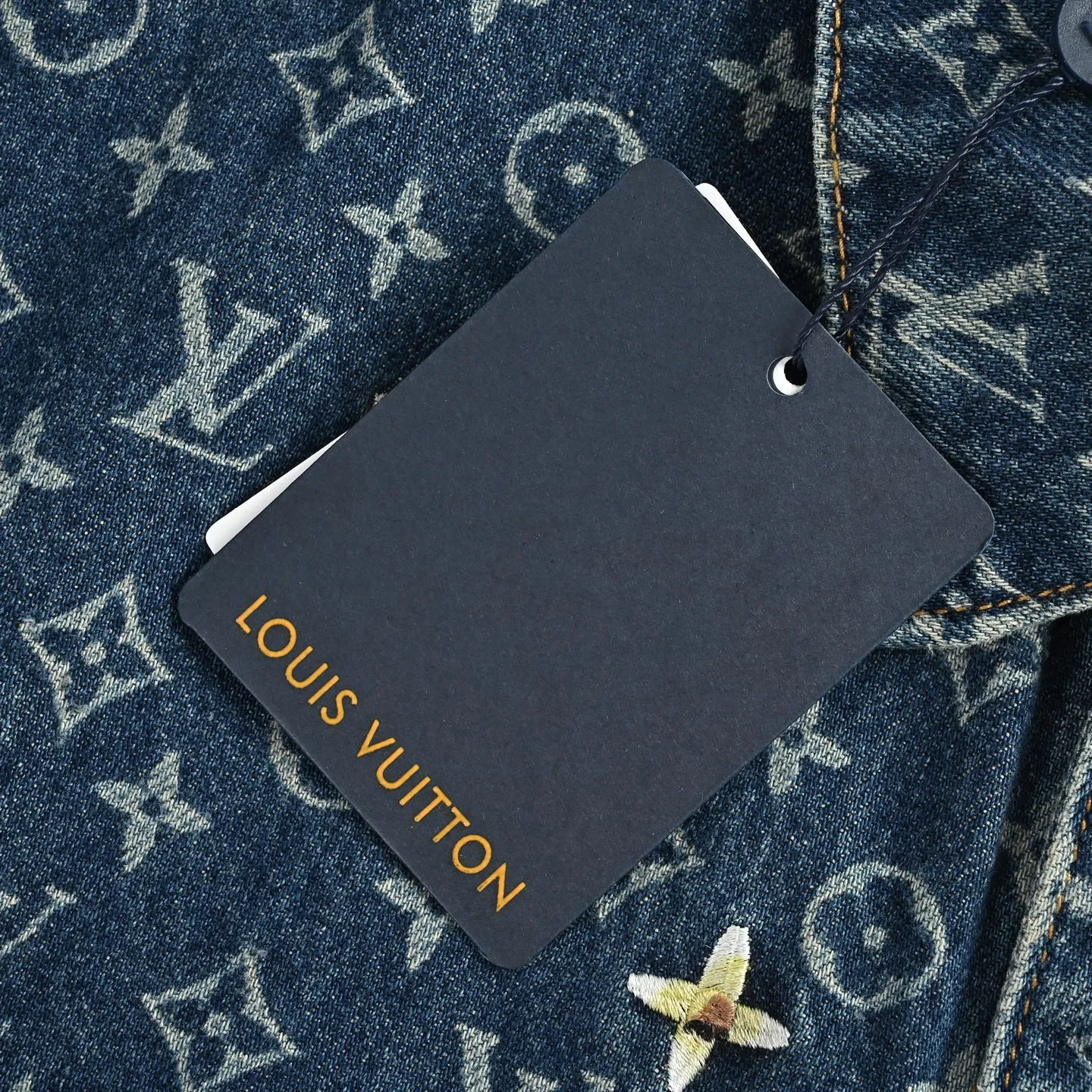 Louis Vuitton/Louis Vuitton all-over logo daisy embroidered denim jacket